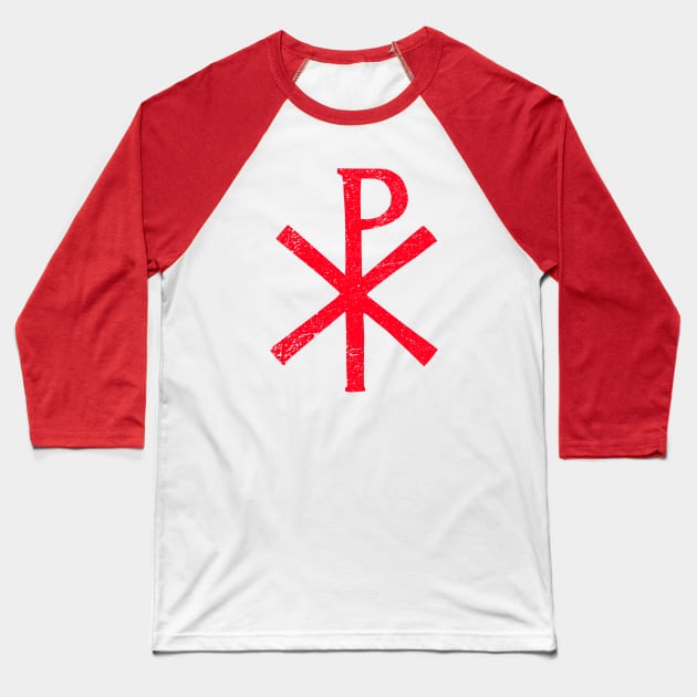 Christogram Labarum distressed Baseball T-Shirt by hauntedjack